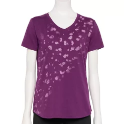 Women's Tek Gear® Essential Short Sleeve Graphic Tee -Tek Gear store 2631893 Purple Dots