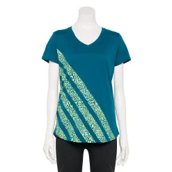 Women's Tek Gear® Essential Short Sleeve Graphic Tee -Tek Gear store 2631893 Teal Stripes