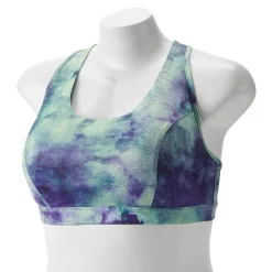 Plus Size Tek Gear® Racerback Low-Impact Sports Bra -Tek Gear store 2750546 Blue Tie Dye