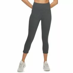 Women's Tek Gear® Essential High-Waisted Capri Leggings -Tek Gear store 3977494 Slate Heather