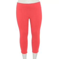 Plus Size Tek Gear® Essential High-Waisted Capri Leggings -Tek Gear store 4215123 Fanatic Pink
