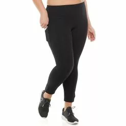 Plus Size Tek Gear® Pocket High-Waisted 7/8 Leggings -Tek Gear store 4219703 Black