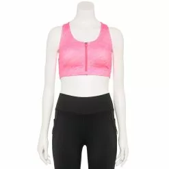 Tek Gear® Zip-Front Medium-Impact Sports Bra 35 Tek Gear® Zip-Front Medium-Impact Sports Bra -Tek Gear store 4657353 Pink Print