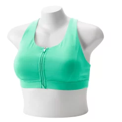 Plus Size Tek Gear® Zip-Front Medium Impact Sports Bra -Tek Gear store 4787908 Aqua Stone