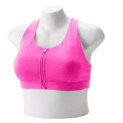 Plus Size Tek Gear® Zip-Front Medium Impact Sports Bra -Tek Gear store 4787908 Fuchsia Cashmere