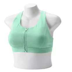 Plus Size Tek Gear® Zip-Front Medium Impact Sports Bra -Tek Gear store 4787908 Glaze Green