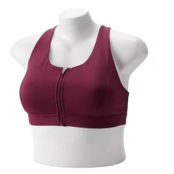 Plus Size Tek Gear® Zip-Front Medium Impact Sports Bra -Tek Gear store 4787908 Night Sangria