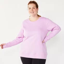 Plus Size Tek Gear® Ultrasoft Fleece Crewneck Sweatshirt -Tek Gear store 5000133 Lavender