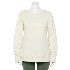 Plus Size Tek Gear® Ultrasoft Fleece Crewneck Sweatshirt -Tek Gear store 5000133 Natural Scallop