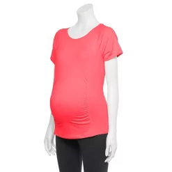 Maternity Tek Gear® Workout Tee -Tek Gear store 5014605 Frantic Pink