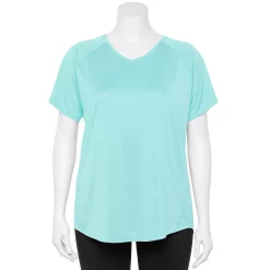 Plus Size Tek Gear® Performance Core V-Neck Tee 50 Plus Size Tek Gear® Performance Core V-Neck Tee -Tek Gear store 5016444 Aqua Crystal