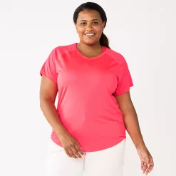 Plus Size Tek Gear® Performance Core V-Neck Tee 52 Plus Size Tek Gear® Performance Core V-Neck Tee -Tek Gear store 5016444 Frantic Pink