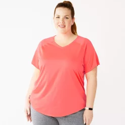 Plus Size Tek Gear® Performance Core V-Neck Tee 49 Plus Size Tek Gear® Performance Core V-Neck Tee -Tek Gear store 5016444 Wild Flamingo