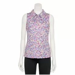 Women's Tek Gear® Sleeveless Golf Polo 18 Women's Tek Gear® Sleeveless Golf Polo -Tek Gear store 5068427 Purple Ditsy