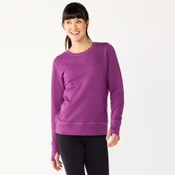 Petite Tek Gear® Ultrasoft Fleece Crewneck Sweatshirt -Tek Gear store 5146364 Ravishing Orchid