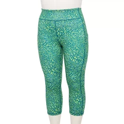 Plus Size Tek Gear® Pocket High-Waisted Capri Leggings -Tek Gear store 5182885 Teal Animal