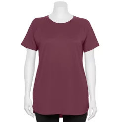 Plus Size Tek Gear® High Slit Tunic Tee -Tek Gear store 5227026 Night Sangria