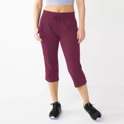 Petite Tek Gear® Essential Straight-Leg Workout Capris -Tek Gear store 5240761 Night Sangria