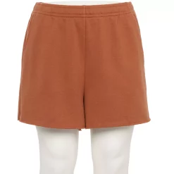 Plus Size Tek Gear® Ultrasoft Fleece Raw-Hem Shorts -Tek Gear store 5540831 Cinnamon Coffee