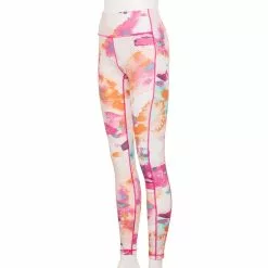 Women's Tek Gear® Ultrastretch High-Waisted Side Pocket Full-Length Leggings -Tek Gear store 5550156 Pink Watercolor Print