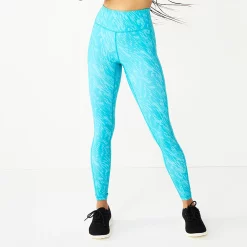 Women's Tek Gear® Ultrastretch High-Waisted Side Pocket Full-Length Leggings -Tek Gear store 5550156 Teal Print