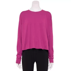 Women's Tek Gear® Easy French Terry Raw-Seam Tee -Tek Gear store 5562562 Fantasy Berry