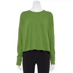 Women's Tek Gear® Easy French Terry Raw-Seam Tee -Tek Gear store 5562562 Pesto Olve