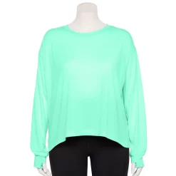 Plus Size Tek Gear® Crewneck Crop Tee 17 Plus Size Tek Gear® Crewneck Crop Tee -Tek Gear store 5567897 Shy Green
