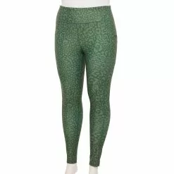 Plus Size Tek Gear® High-Waisted Ultrastrech Side Pocket Leggings -Tek Gear store 5567969 Green Leopard