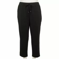 Plus Size Tek Gear® Weekend French Terry Ankle Pants -Tek Gear store 5568027 Black