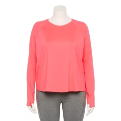 Plus Size Tek Gear® Performance Long Sleeve Tee -Tek Gear store 5656046 Fanatic Pink