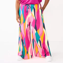 Plus Size Tek Gear® Palazzo Pants -Tek Gear store 5664810 Pink Abstract