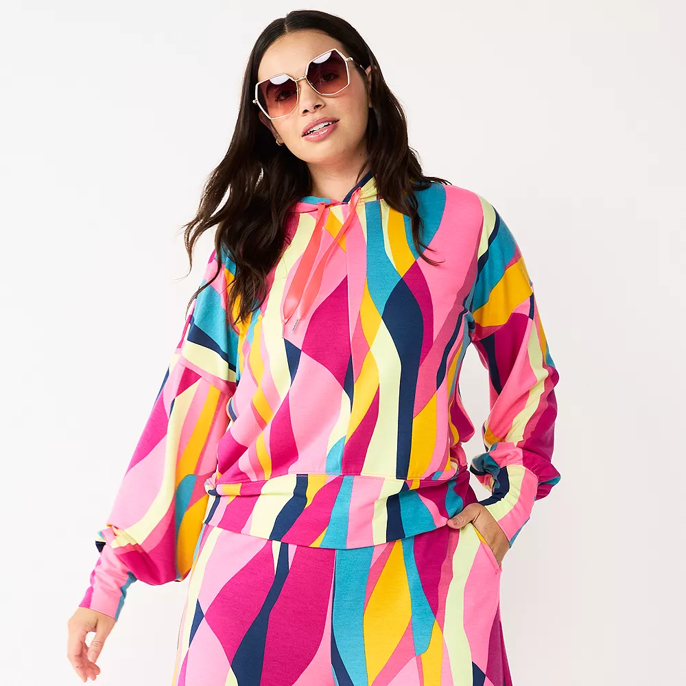 Women's Tek Gear® French-Terry Cropped Hoodie 2 Women's Tek Gear® French-Terry Cropped Hoodie - Image 2