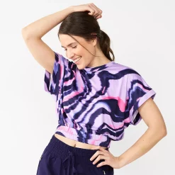 Women's Tek Gear® Batwing Crop Top 8 Women's Tek Gear® Batwing Crop Top -Tek Gear store 5942076 Purple Stripe