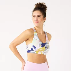 Tek Gear® Core Medium-Impact V-Neck Sports Bra -Tek Gear store 6171520 White Sketched Floral